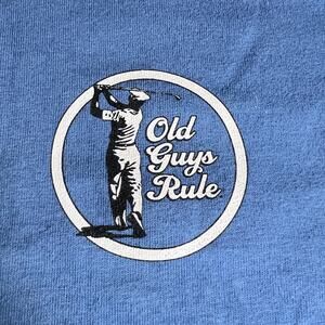 ✨NWT Old Guys Rule T-Shirt XL Blue Golf Graphic Iron Man 100% Cotton
